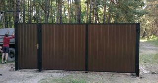 Купить распашные ворота из профнастила Долгопрудный, цена от 2726 руб.